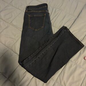 Mid-Rise Kicker Boot-Cut Jeans (dark wash)